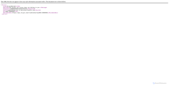 Security scan screenshot of https://gaokaobang.oss-cn-beijing.aliyuncs.com