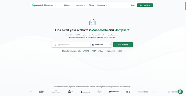 Security scan screenshot of https://www.accessibilitychecker.org