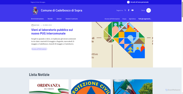 Security scan screenshot of https://comune.cadelbosco-di-sopra.re.it/
