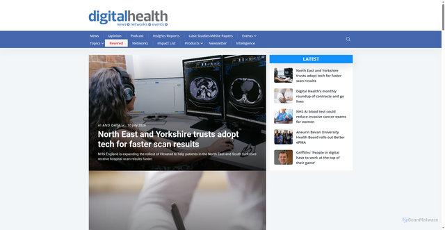Security scan screenshot of https://digitalhealth.net