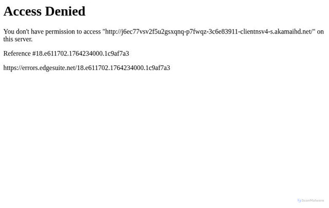 Security scan screenshot of https://j6ec77vsv2f5u2gsxqnq-p7fwqz-3c6e83911-clientnsv4-s.akamaihd.net/