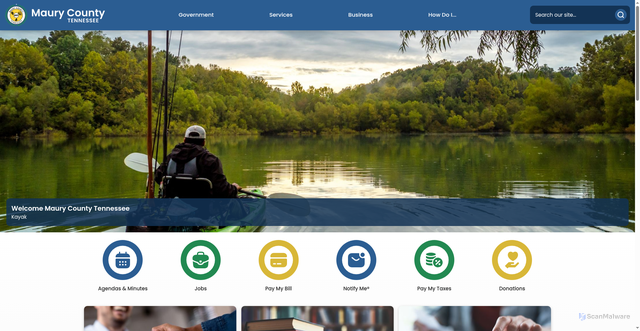 Security scan screenshot of https://maurycounty-tn.gov/