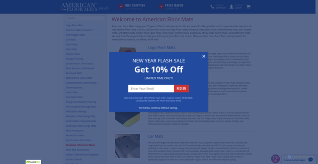 Security scan screenshot of https://www.americanfloormats.com