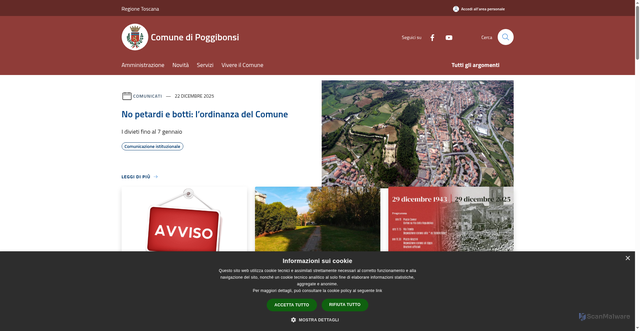 Security scan screenshot of https://www.comune.poggibonsi.si.it/it