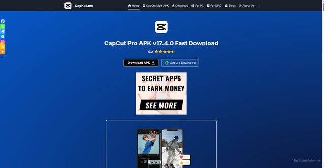 Security scan screenshot of https://capkat.net/