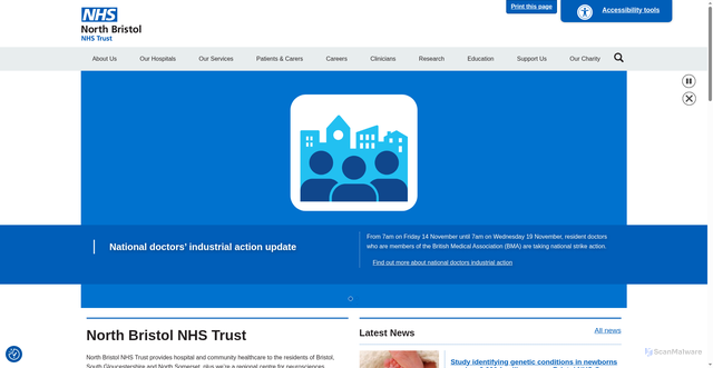 Security scan screenshot of https://www.nbt.nhs.uk/