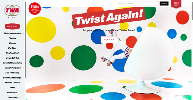 Security scan screenshot of https://www.twahotel.com/