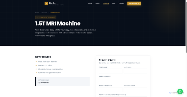 Security scan screenshot of https://zirabio.pages.dev/products/mri-15