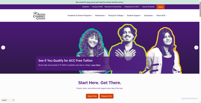 Security scan screenshot of https://www.austincc.edu/
