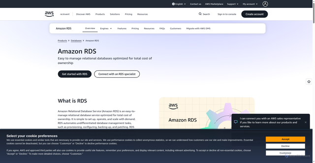 Security scan screenshot of https://rds.ca-central-1.amazonaws.com