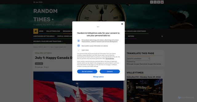Security scan screenshot of https://random-times.com/2023/07/01/july-1-its-time-to-celebrate-canada-day/