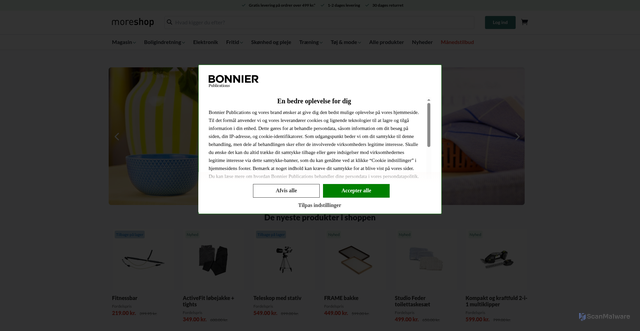 Security scan screenshot of https://moreshop.nu