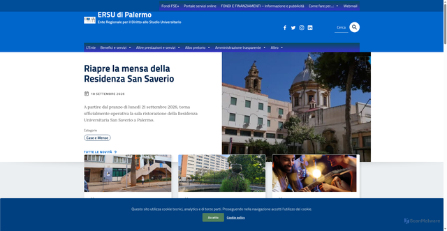 Security scan screenshot of https://www.ersupalermo.it