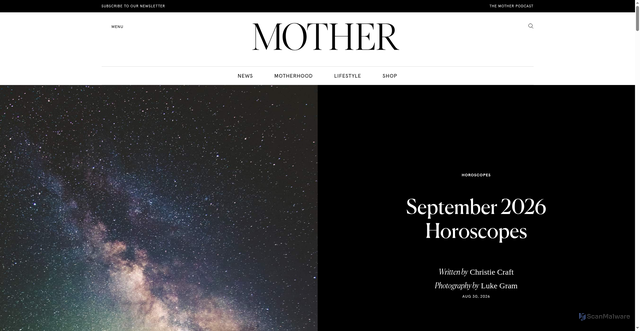 Security scan screenshot of https://www.mothermag.com/september-2026-horoscopes/