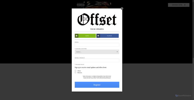 Security scan screenshot of https://www.offsetofficial.com/