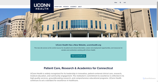 Security scan screenshot of https://health.uconn.edu/