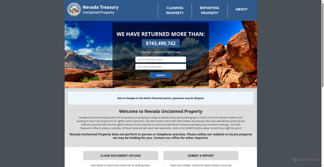 Security scan screenshot of https://www.nvup.gov/
