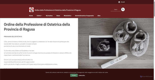 Security scan screenshot of https://collegio-ostetriche.rg.it/