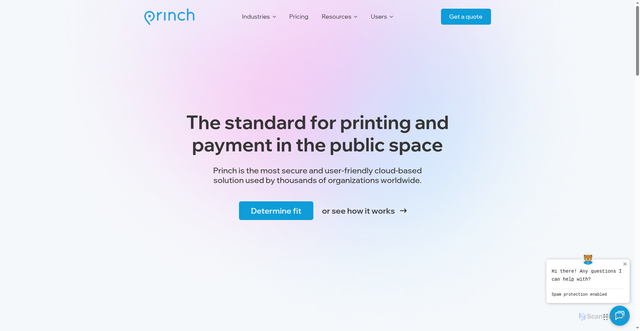 Security scan screenshot of https://princh.com