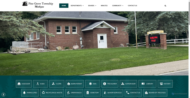 Security scan screenshot of https://pinegrovetownshipmi.gov/