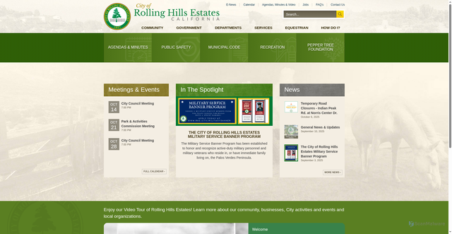 Security scan screenshot of https://www.rollinghillsestates.gov/