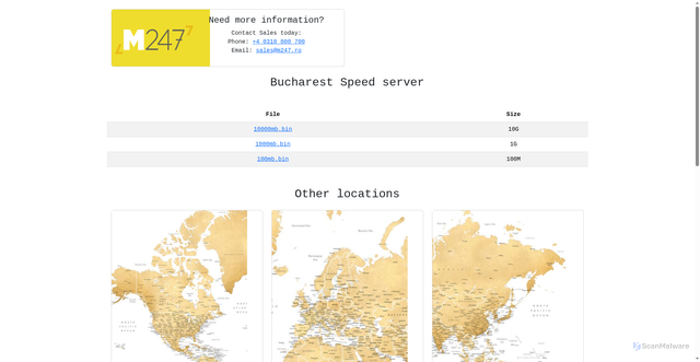 Security scan screenshot of https://speed.ro.m247.ro
