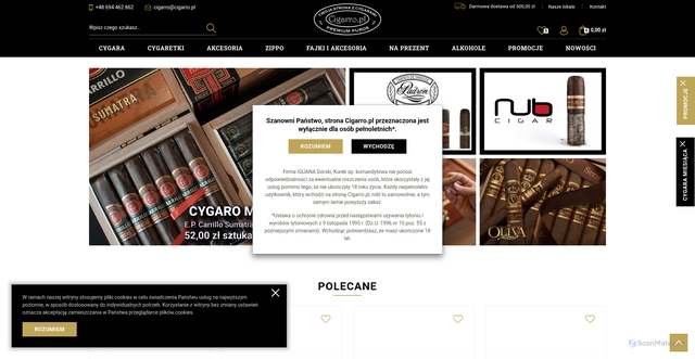 Security scan screenshot of https://cigarro.pl