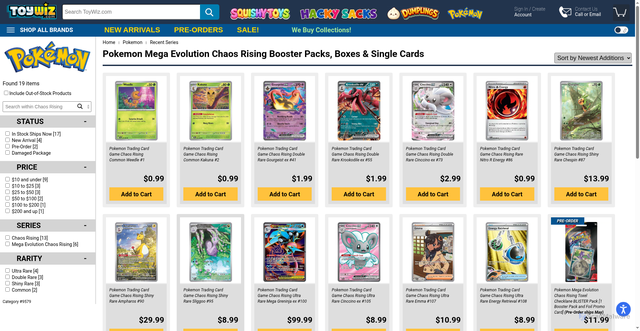Security scan screenshot of https://toywiz.com/pokemon/recent-series/chaos-rising/?srsltid=AfmBOopR1MG7cic6Lyy3qIb38ZeeULTgA4Gcb7xxX2hrmHVCZmbci2FF