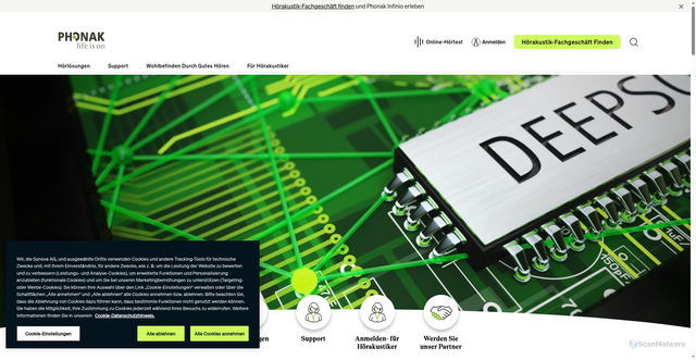 Security scan screenshot of https://www.phonak.com