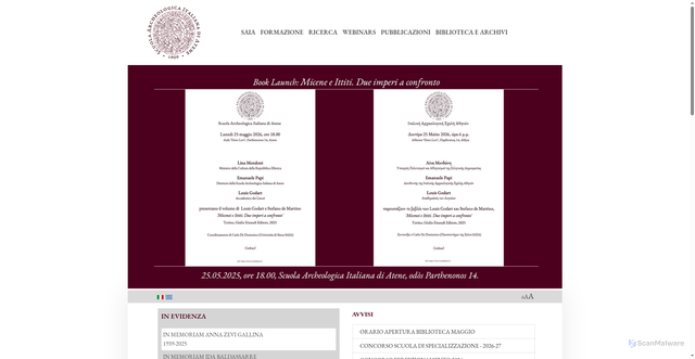 Security scan screenshot of https://www.scuoladiatene.it