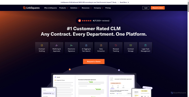 Security scan screenshot of https://linksquares.com
