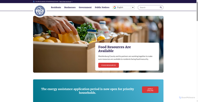 Security scan screenshot of https://www.mecknc.gov/