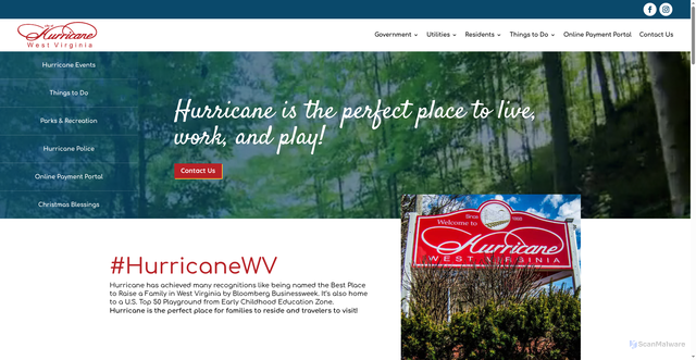 Security scan screenshot of https://hurricanewv.com/