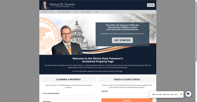 Security scan screenshot of https://icash.illinoistreasurer.gov