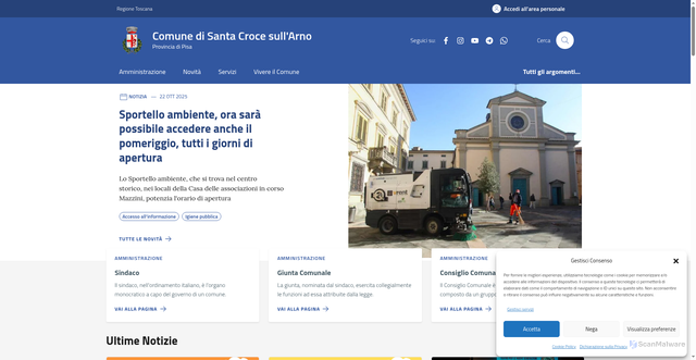 Security scan screenshot of https://comune.santacroce.pi.it/