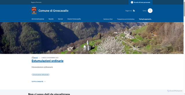 Security scan screenshot of https://www.comune.groscavallo.to.it/