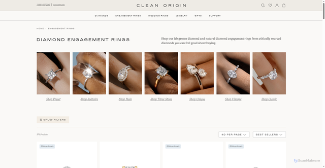 Security scan screenshot of https://www.cleanorigin.com/engagement/?srsltid=AfmBOoq4LoMTtVSN_02Gav8p6JSBzG7QXLv5yO85ingPH6v3jeqdyOLh