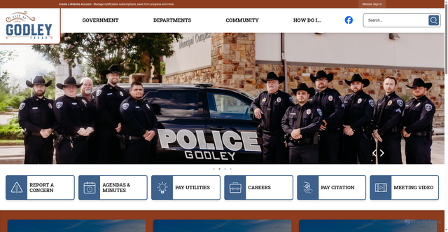Security scan screenshot of https://godleytx.gov/