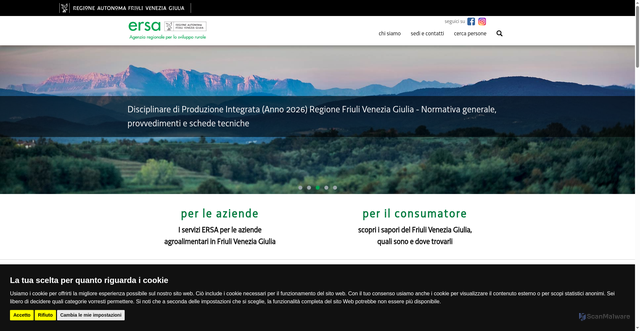 Security scan screenshot of https://www.ersa.fvg.it/cms/hp/;jsessionid=11371BF5D18C24A2B2FE0B81D81C0E02