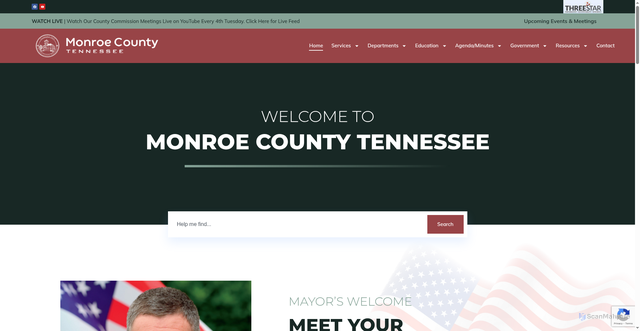 Security scan screenshot of https://monroetn.gov/