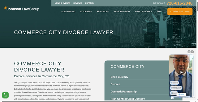 Security scan screenshot of https://www.johnsonlgroup.com/commerce-city-divorce-lawyer/
