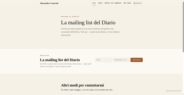 Security scan screenshot of https://catorcini-site.pages.dev/it/contact