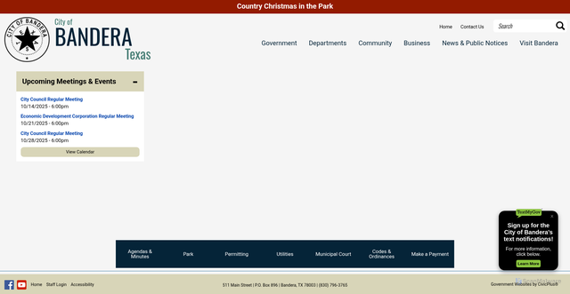 Security scan screenshot of https://www.banderatx.gov/