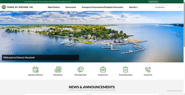 Security scan screenshot of https://www.oxfordmd.gov/