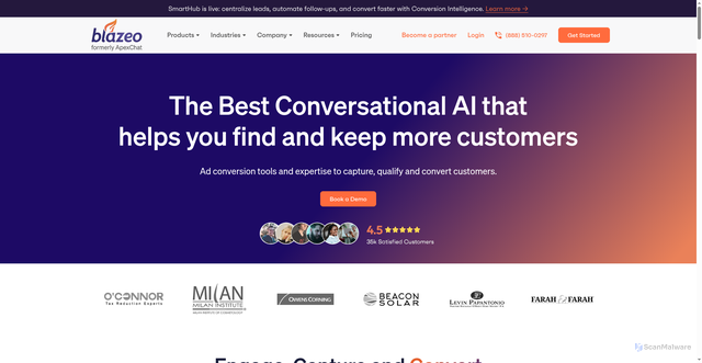 Security scan screenshot of https://blazeo.com