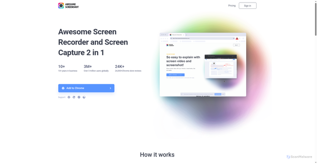 Security scan screenshot of https://resource.awesomescreenshot.com