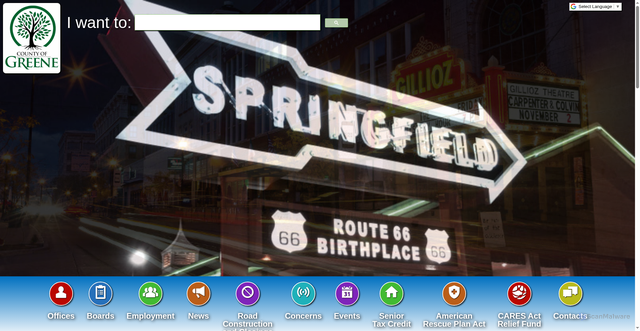 Security scan screenshot of https://greenecountymo.gov/