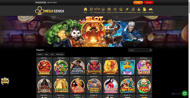 Security scan screenshot of https://138megasensa.com/desktop/game/slot/playtech