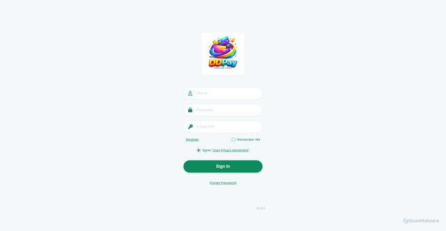 Security scan screenshot of https://ddpay-support-help-line45.vercel.app/