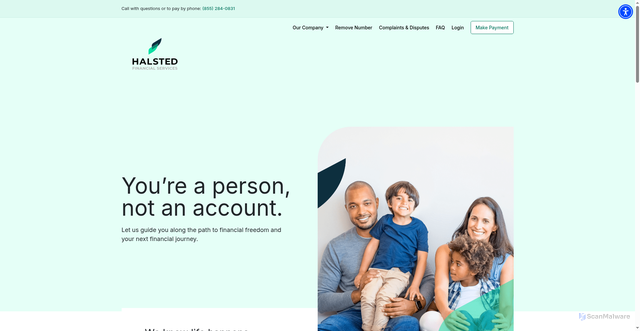 Security scan screenshot of https://halstedfinancial.com